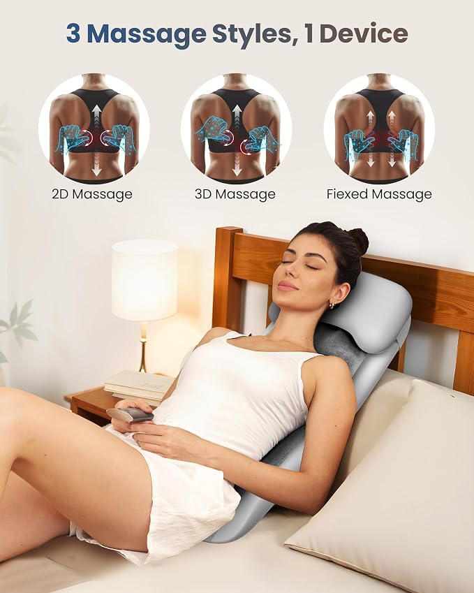 COMFIER Cordless Back Massager with Heat, Rechargeable Shiatsu Chair Pad - Image 7
