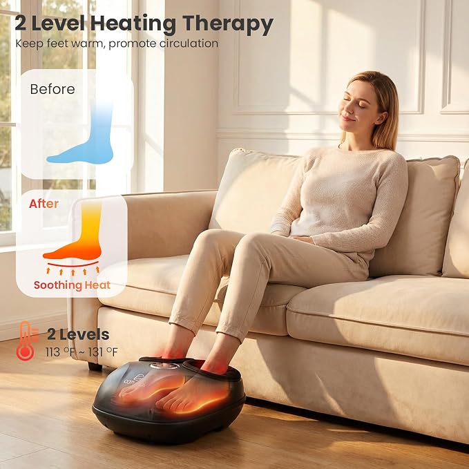 Shiatsu Foot Massager with Heat, FSA Eligible HSA, Deep Kneading Neuropathy - Image 4