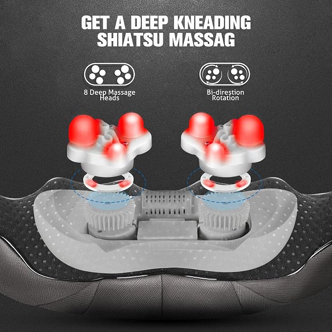 MagicMakers Neck Massager with Heat Gifts for Women, Men, Dad, Mom, Family, Friend, Mothers Day, Fathers Day, Christmas, Shiatsu Kneading Back Massager for Shoulder, Pain Relief, Muscle Soreness - Image 6