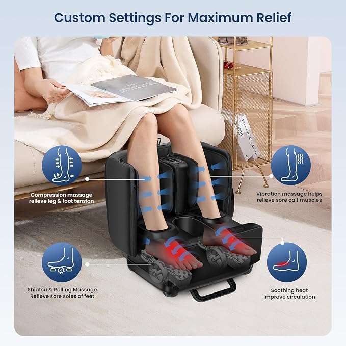 COMFIER Shiatsu Foot & Calf Massager with Heat,2 in 1 Ottoman,FSA Eligible - Image 3