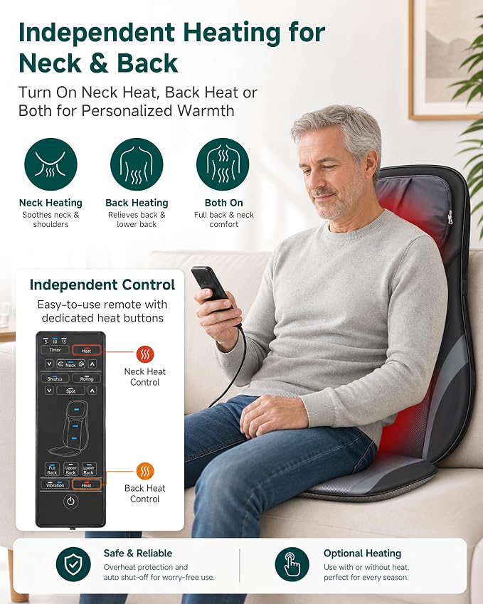 Snailax Shiatsu Back Massager, Massage Chair Full Body - Image 5