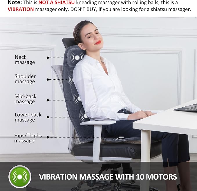 Snailax Massage Seat Cushion with Heat,10 Vibration Massage Motors - Image 3