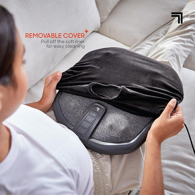 Sharper Image® Shiatsu Foot + Back Massager with Heat & Washable Cover| Portable Kneading Deep Tissue Massage Tool| Heating Pad Massage Pillow - Image 3