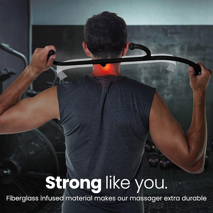 LiBa Back Massager Trigger Point Cane, Deep Tissue Back Neck Massager Black - Image 4