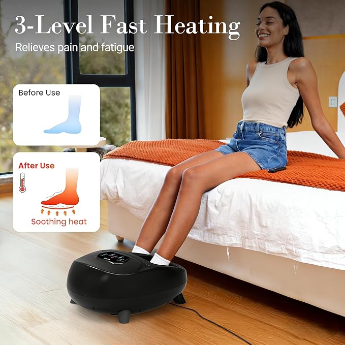 CuPiLo Foot Massager with Heat, Upgraded Full Foot Massage for Neuropathy, Deep Tissue Shiatsu Feet Massager, Remote Control Multi-Level Settings - Image 5