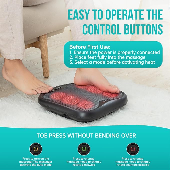 Snailax Shiatsu Foot Massager with Heat, FSA Eligible Massage Tools - Image 3