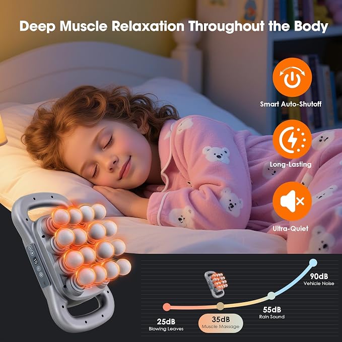 16 Head Massage Gun Set, Deep Tissue Percussion Massager, 2600mAh Electric Massage Tools with 9 Styles & Levels, Silver Grey - Image 4