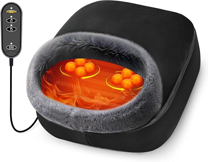 CooCoCo Shiatsu Foot Massager with Heat - Kneading Feet Massager Machine Cushion or Foot Warmer, Massagers for Back and Foot Relief by CooCoCo