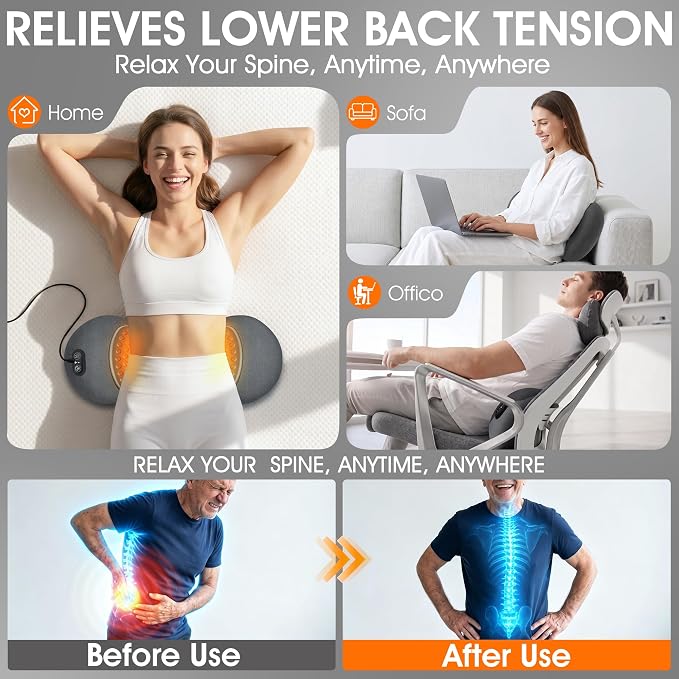 3-in-1 Electric Lumbar Support Pillow,Triple Fusion Back Massager - Image 7