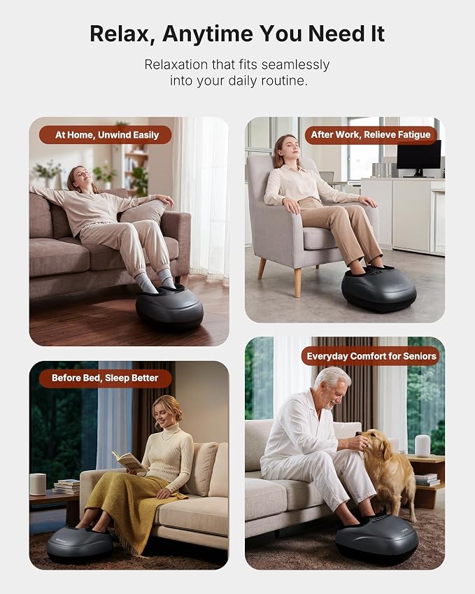 KNQZE Shiatsu Foot Massager with Heat for Plantar Fasciitis, Birthday Gifts - Image 7