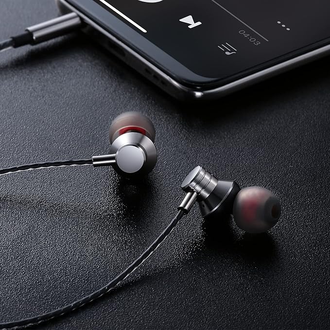 Empsun Wired Earbuds Headphones with Microphone Stereo Bass Earphones Noise Isolation in-Ear Headset Compatible with All Smartphones Tablets iPod IPad MP3 Player That with 3.5 mm Interface(Silver) - Image 4