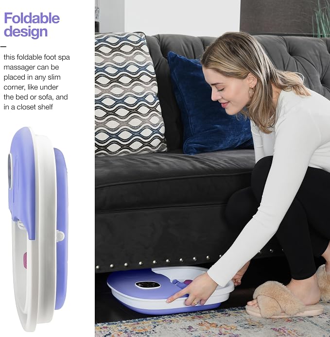 Medical king Foot Spa with Heat and Massage and Jets Includes A Remote Control A Pumice Stone Collapsible Foot Spa Massager with Heat and Massage Bubbles and Vibration - Image 5