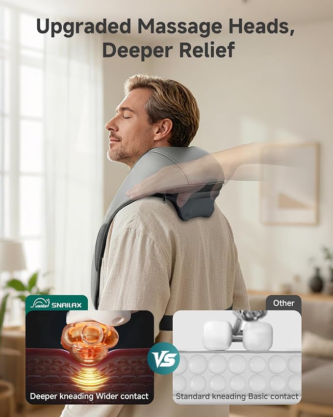 2026 Cordless 4D Shiatsu Neck and Shoulder Massager With Heat Pain Reilef - Image 2