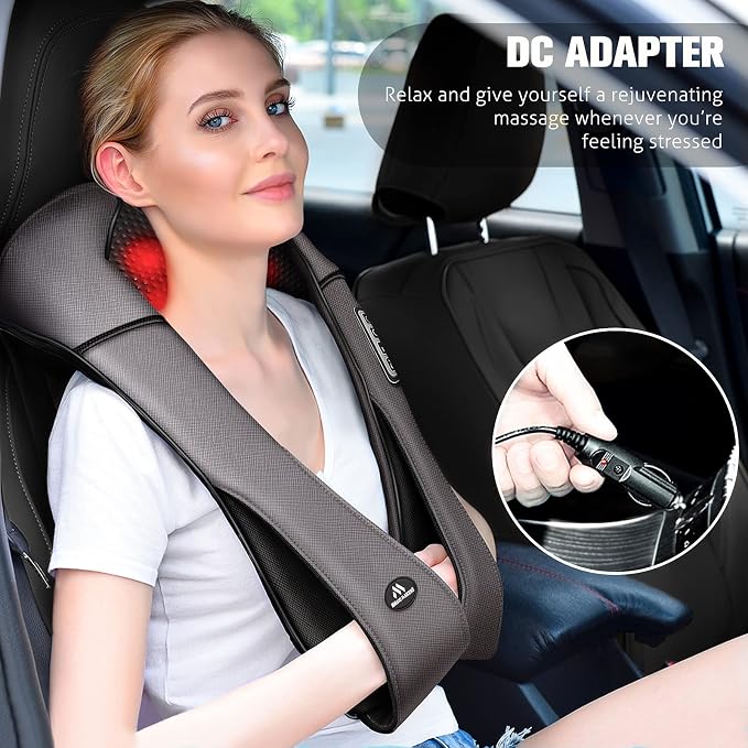 MagicMakers Neck Massager with Heat Gifts for Women, Men, Dad, Mom, Family, Friend, Mothers Day, Fathers Day, Christmas, Shiatsu Kneading Back Massager for Shoulder, Pain Relief, Muscle Soreness - Image 3