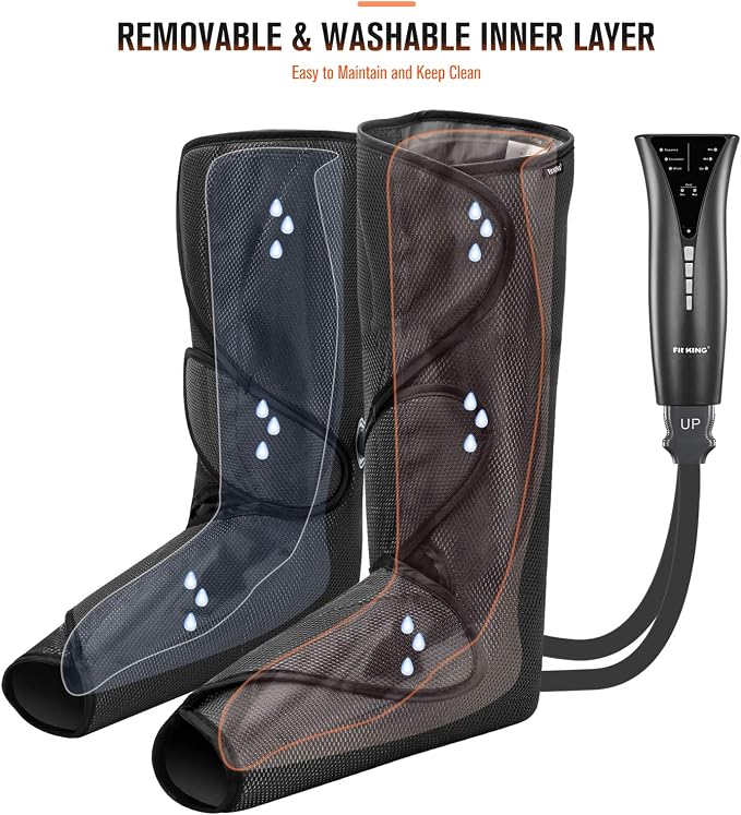 FIT KING Air Compression Leg and Foot Massager with Heat for Circulation - Image 7
