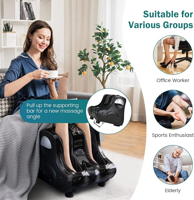 COSTWAY Foot and Calf Massager, Shiatsu Heated Electric Foot Massager - Image 8