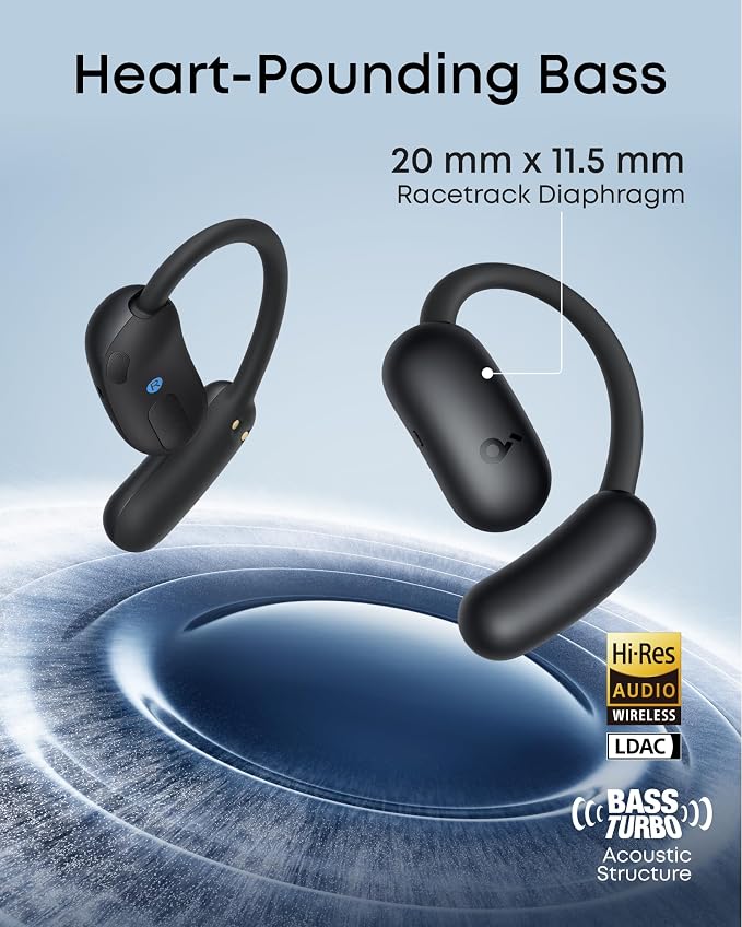 Soundcore AeroFit 2 by Anker Open Ear Earbuds, Open Ear Headphones, Earbuds | Real-Time Translation, 4 Adjustable Positions, 42H Playtime, Rich Bass, Hi-Res, IP55, AI Clear Calls, Wireless Charging - Image 5