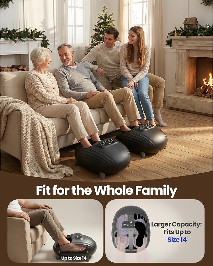 CILI Foot Massager with Heat, Shiatsu Foot Massage Machine for Plantar Fasciitis Neuropathy, 3 Sole & Instep Heating Levels, 3 Intensity Adjustable, Up to Size 14, Gifts for Him Her - Image 6
