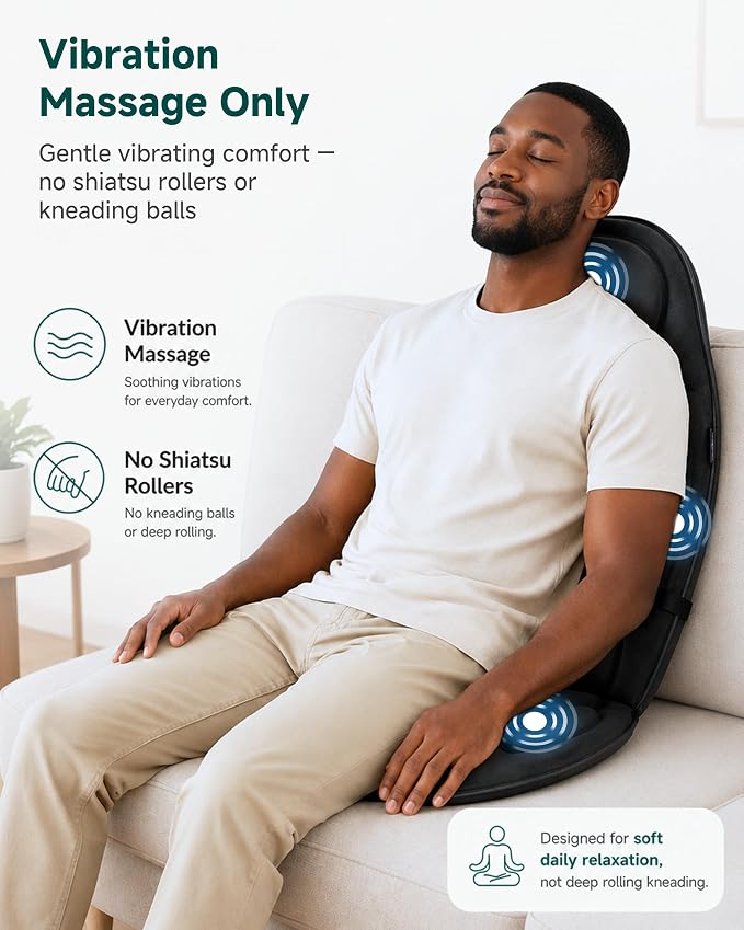Snailax Back Massager with Heat, Memory Foam Chair Massage Pad - Image 3