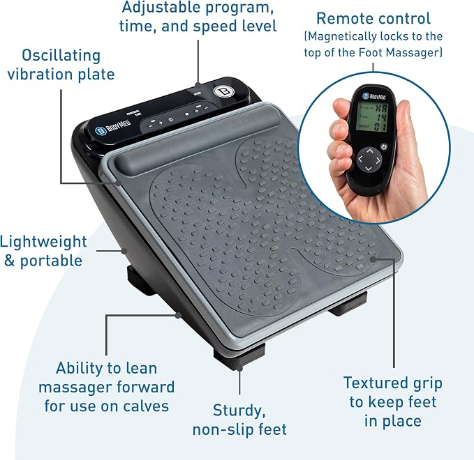BodyMed Foot Massager | Deep Tissue Vibration Massage Therapy | At-Home Massager with Remote Control | Fast Relief from Neuropathy, Plantar Fasciitis, Improves Circulation - Image 5