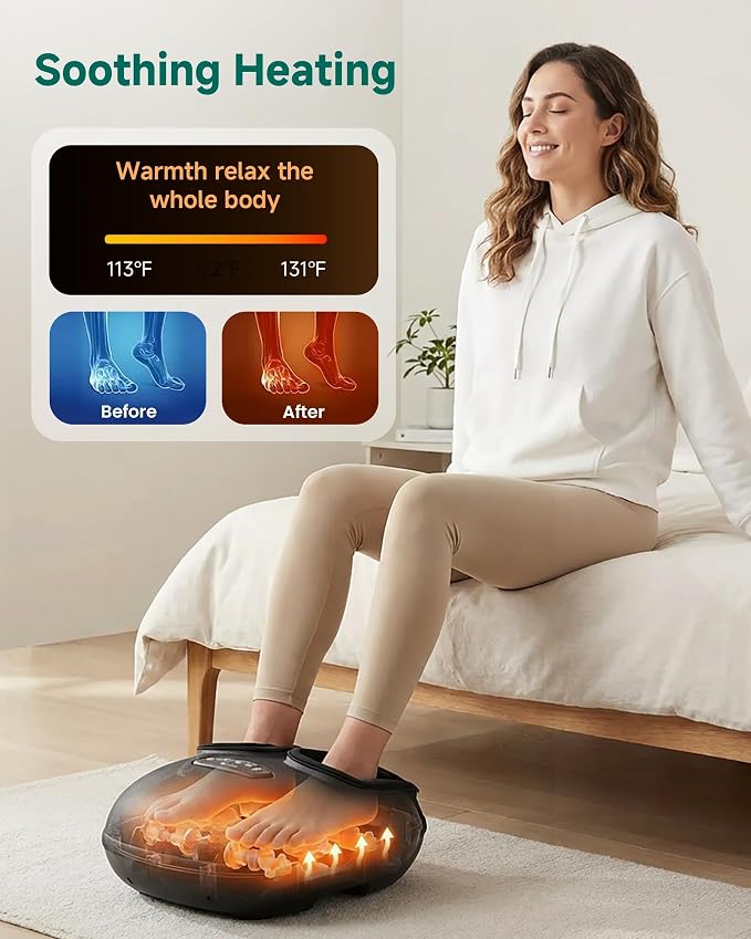 Snailax Foot Massager with Heat Compression Vibration Shiatsu, Foot Pain - Image 4