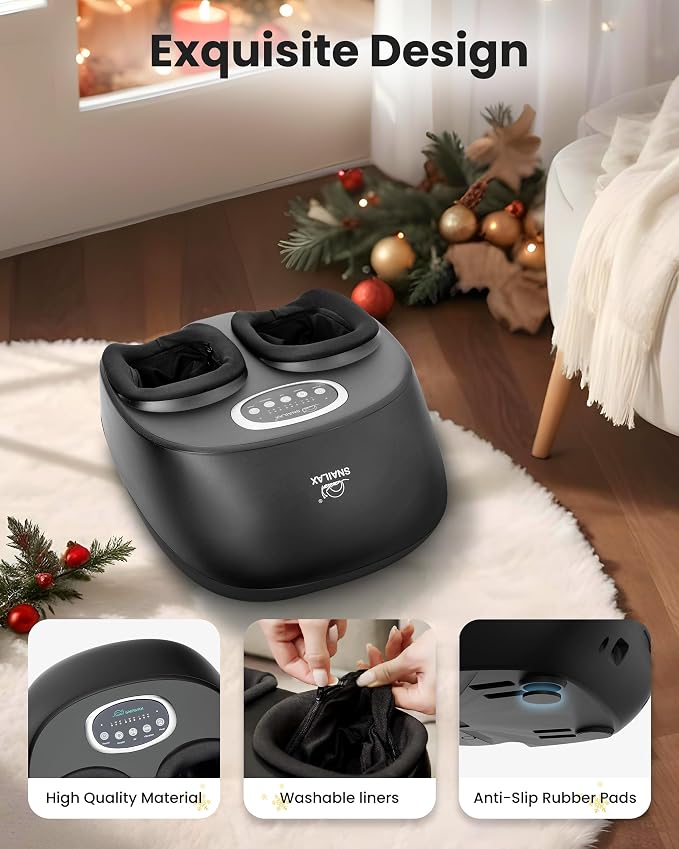 Snailax Shiatsu Foot Massager Machine with Soothing Heat, Deep Kneading, Air Compression, Improve Blood Circulation and Foot Wellness,Relax for Home or Office Use - Image 4
