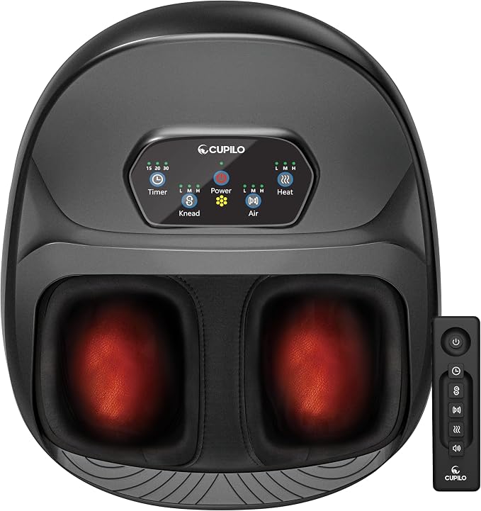 CuPiLo Foot Massager with Heat, Upgraded Full Foot Massage for Neuropathy, Deep Tissue Shiatsu Feet Massager, Remote Control Multi-Level Settings by CUPILO