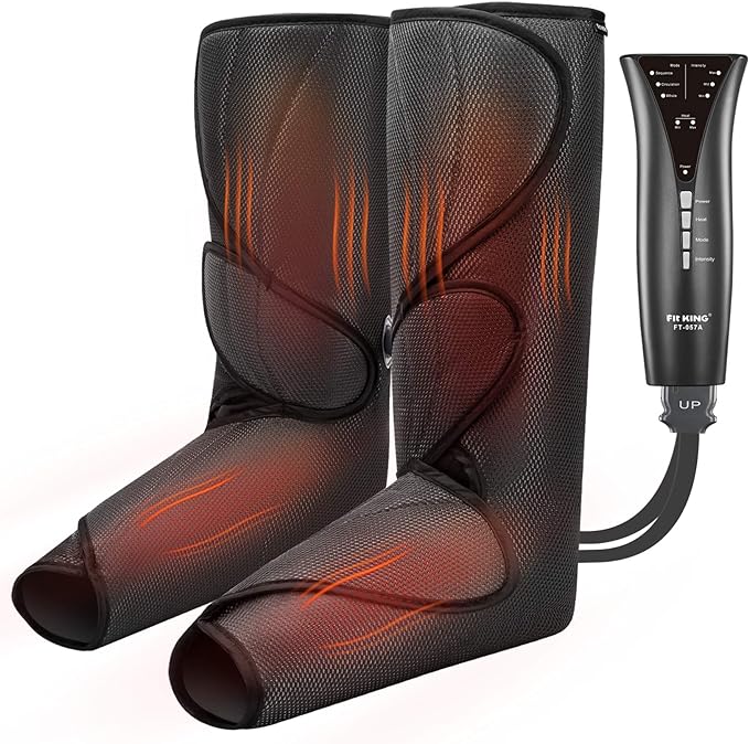 FIT KING Air Compression Leg and Foot Massager with Heat for Circulation by FITKING