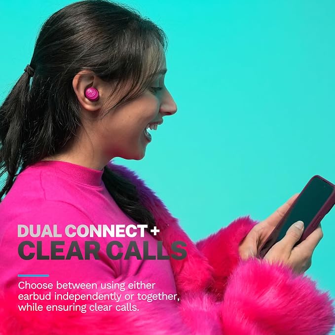 JLab Go Air Pop+, True Wireless Earbuds, Bluetooth Earbuds with Microphone, Dual Connect, EQ3 Sound, Dark Pink - Image 5