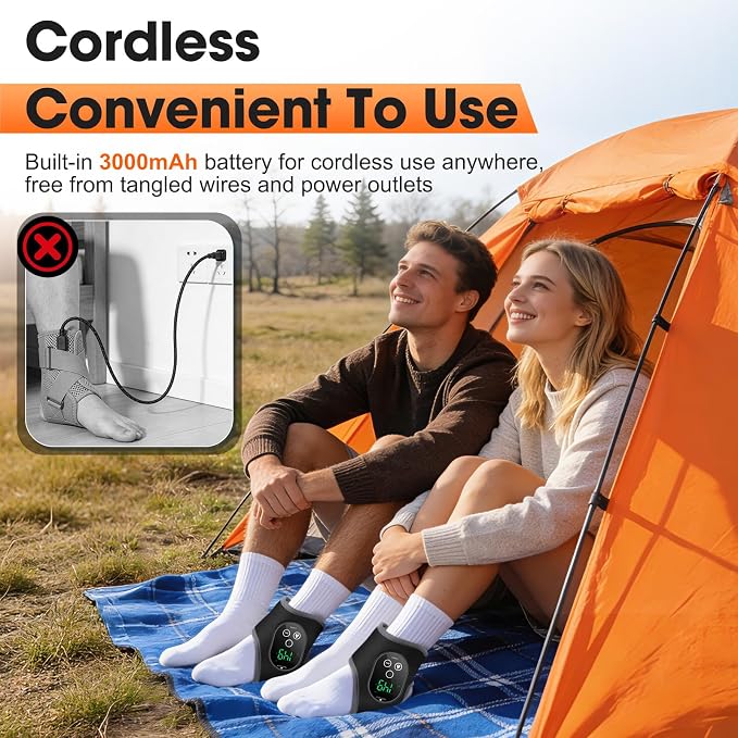 2PCS Cordless Ankle Heating Pads, Foot and Ankle Massager for Pain Relief - Image 5