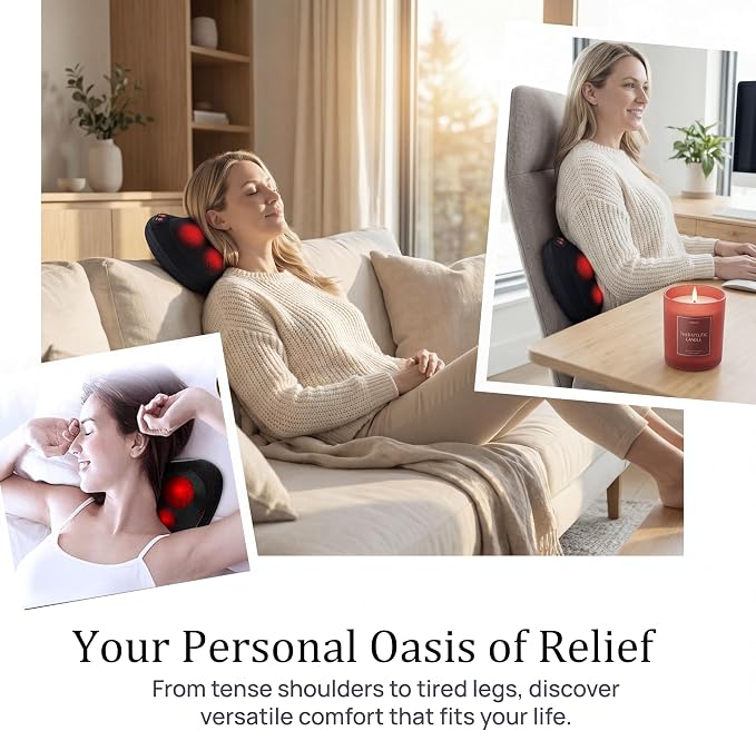 Papillon Back Massager with Heat,Shiatsu Pillow for Body Pain Relief - Image 4
