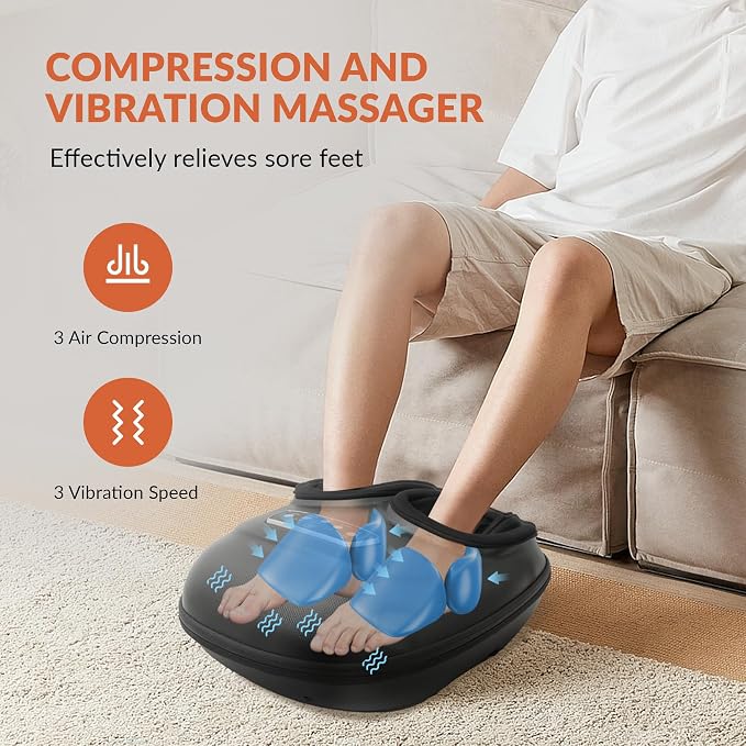 CILI Shiatsu Foot Massager with Heat, Electric Foot Massager with Kneading, Compression & Vibration, Heated Feet Massager with Washable Sleeve, Fits Up to Men’s Size 13 - Image 2