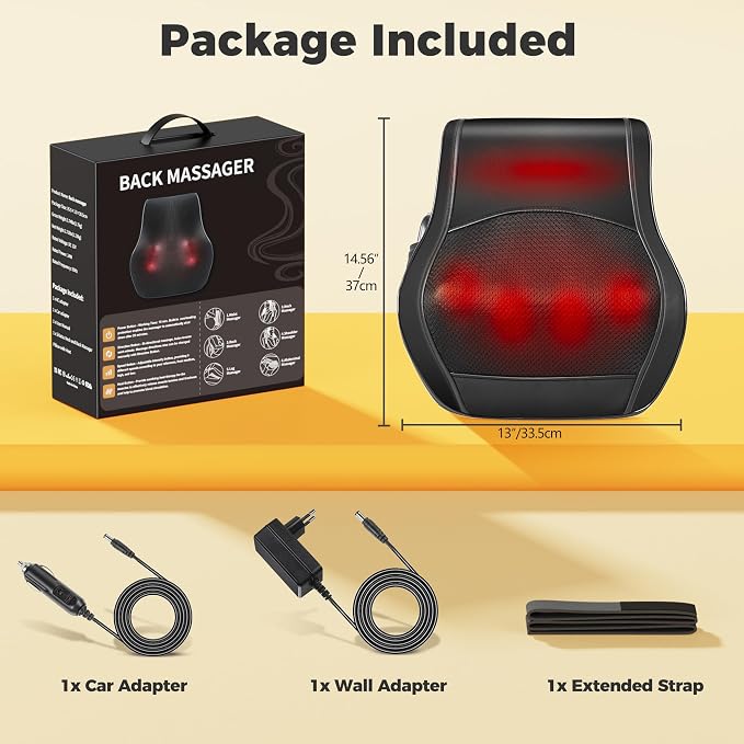 Brelley Neck and Back Massager for Pain Relief Deep Tissue with Heat, Shiatsu Shoulder Massager with Bi-Directional Rotating Head for Neck, Back, Shoulders, and Legs - Image 8
