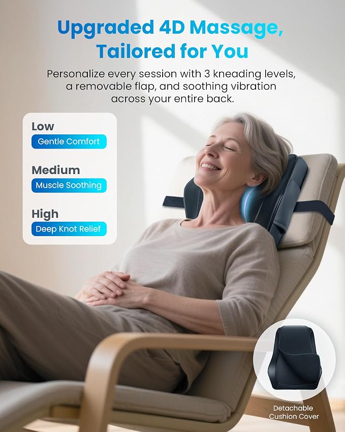 COMFIER Cordless Neck Back Massager with Heat, 4D Shiatsu & Vibration - Image 4