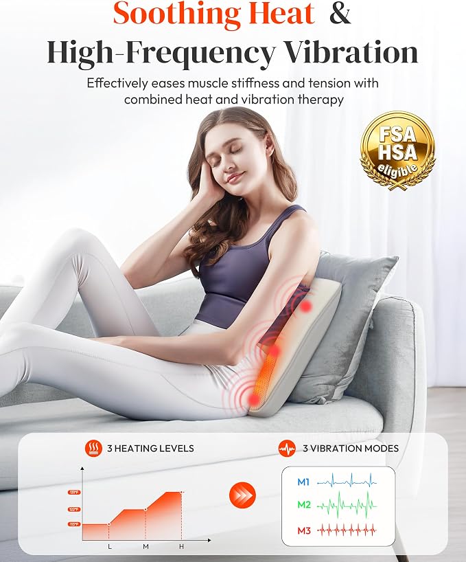 Heycool Shiatsu Neck Back Massager, FSA Eligible HSA Massage Pillow - Image 4