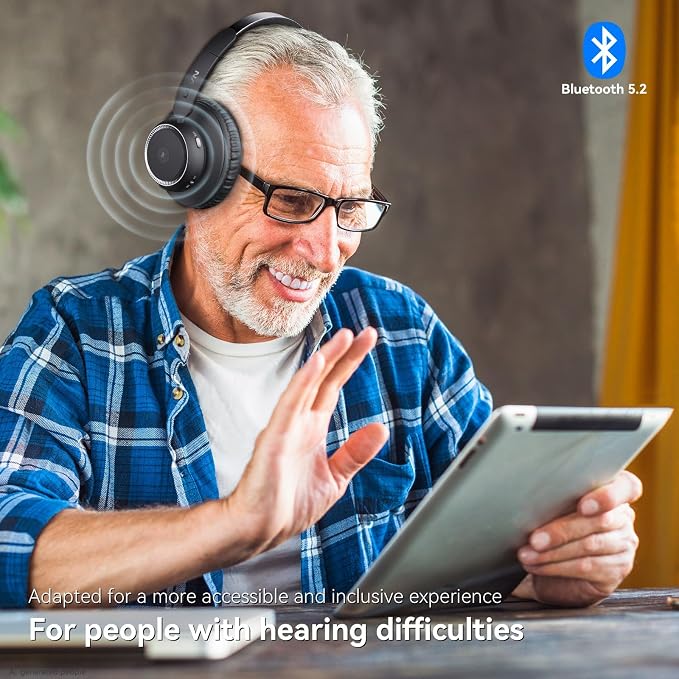LEVN Wireless Headphones for TV Watching, TV Headphones Wireless for Seniors with Transmitter Charging Base, Hearing-impaired, No Audio Delay Bluetooth 5.2, Plug and Play, Gifts for Elderly - Image 7