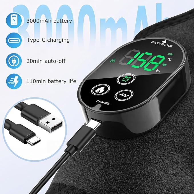 Foot Massager for Neuropathy, Ankle Heating Pad Brace Wrap with Massage - Image 5