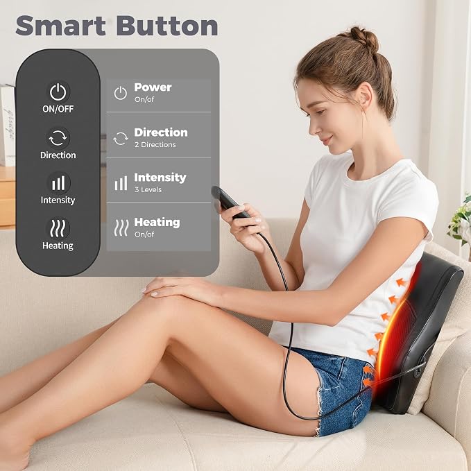 Brelley Neck and Back Massager for Pain Relief Deep Tissue with Heat, Shiatsu Shoulder Massager with Bi-Directional Rotating Head for Neck, Back, Shoulders, and Legs - Image 2