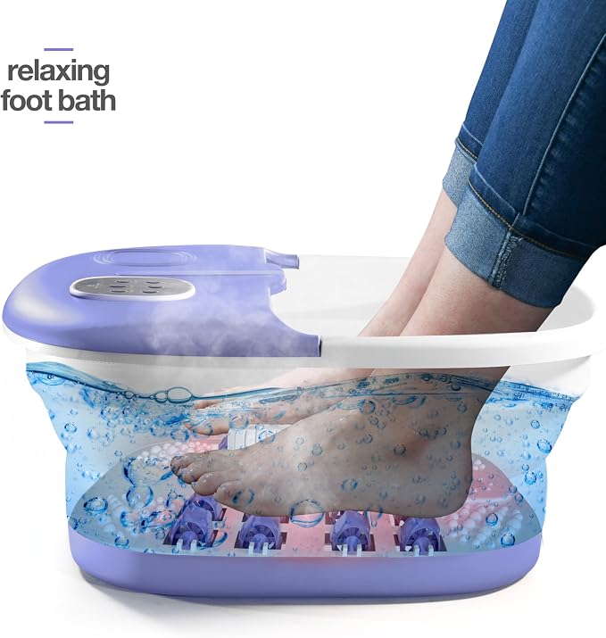 Medical king Foot Spa with Heat and Massage and Jets Includes A Remote Control A Pumice Stone Collapsible Foot Spa Massager with Heat and Massage Bubbles and Vibration - Image 4