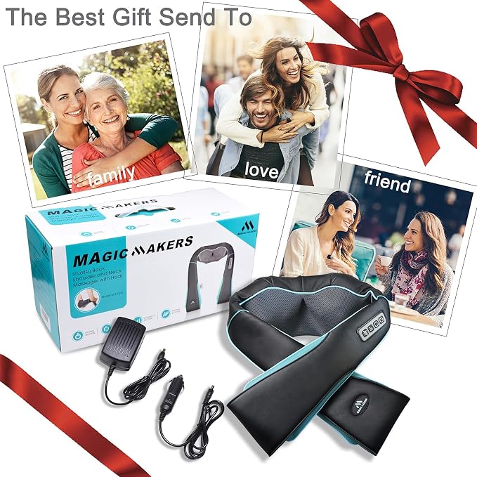 MagicMakers Shiatsu Neck Massager with Heat for Pain Relief Deep Tissue - Image 7