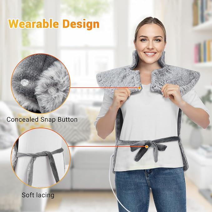 Massaging Heating Pad for Neck Shoulders and Back Massager - Image 8