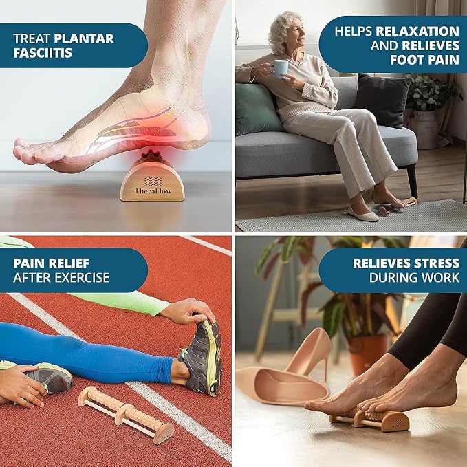 TheraFlow Small Dual Foot Massager for Neuropathy - for Plantar Fasciitis Relief - Foot Roller for Foot Pain Relief | Feet Massager for Pain Relief and Circulation - Ideal Gifts for Mom - Image 3