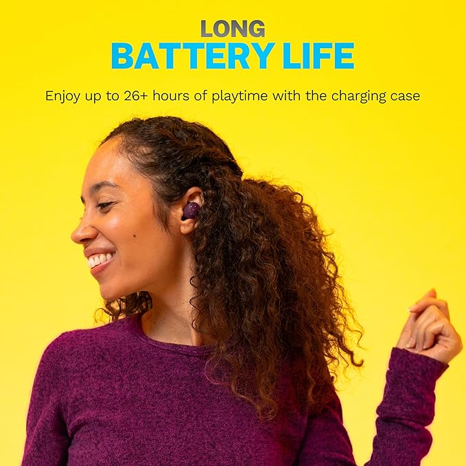 JLab Go Air Pop+ True Wireless Earbuds, in Ear Headphones, Bluetooth Earphones, 35H Playtime Ear Buds, Bluetooth Earbuds with Microphone, USB-C Charging Case, Dual Connect, EQ3 Sound, Violet | Wireless Earphones, IP55 True Wireless Earbuds with Microph... - Image 4