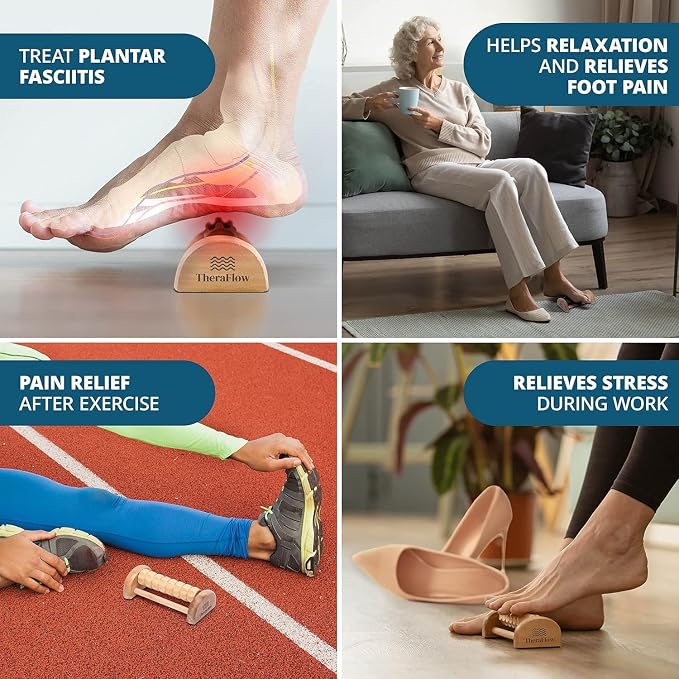 TheraFlow Compact Foot Roller for Plantar Fasciitis Relief | Relaxing Gifts for Mom and Dad - Portable, Small Tool for Deep Tissue Massage and Neuropathy | Travel Size Feet Massager for Relaxation - Image 3