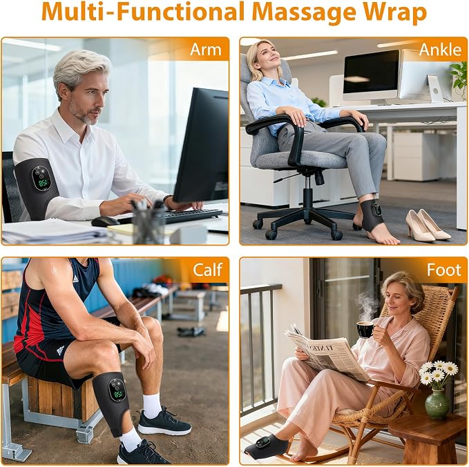 Cordless Neuropathy Foot Massager with Heat, Ankle Massager for Plantar Fasciitis & Swollen Feet Relief, Heating Pad with 6 Temp & 3 Vibration Modes for Pain Relief, Portable Rechargeable - Image 3