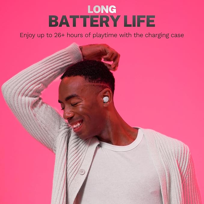 JLab Go Air Pop+ True Wireless Earbuds, in Ear Headphones, Bluetooth Earphones, 35H Playtime Ear Buds, Bluetooth Earbuds with Microphone, USB-C Charging Case, Dual Connect, EQ3 Sound, Cloud White | Wireless Earphones, IP55 True Wireless Earbuds with Mi... - Image 4