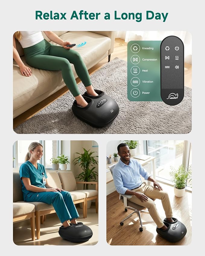 Snailax Foot Massager with Heat Compression Vibration Shiatsu, Foot Pain - Image 5