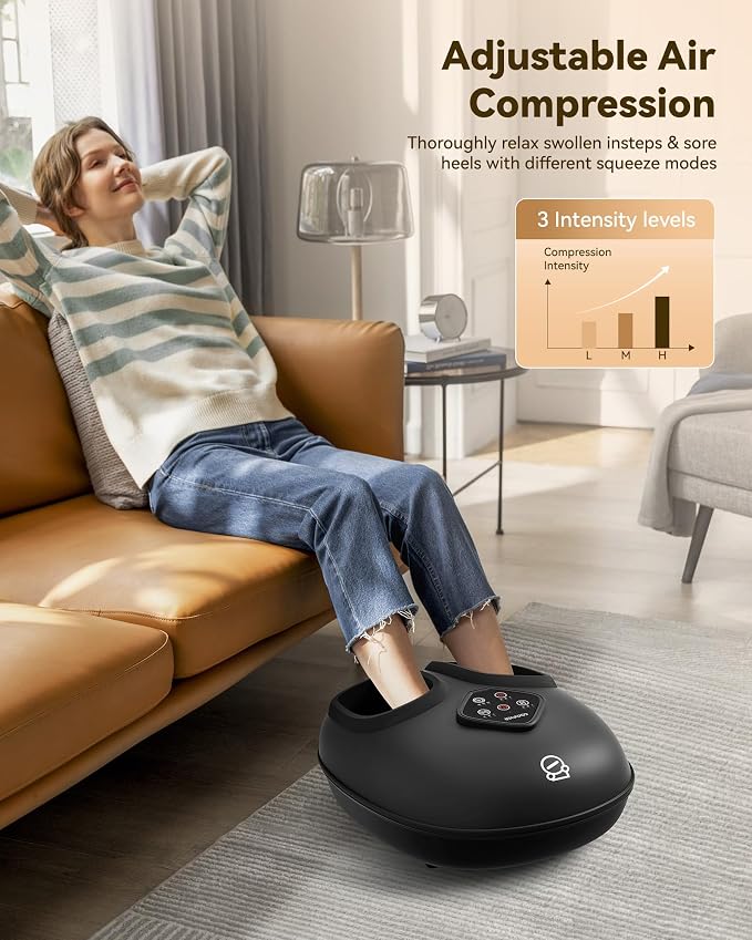 COMFIER 2026 Shiatsu Foot Massager with Heat,Compression,Kneading &Rolling,Foot Massager for Neuropathy,Plantar Fasciitis,Upgraded for Larger Feet Machine(Size 15),Home or Office,for Men Women - Image 7