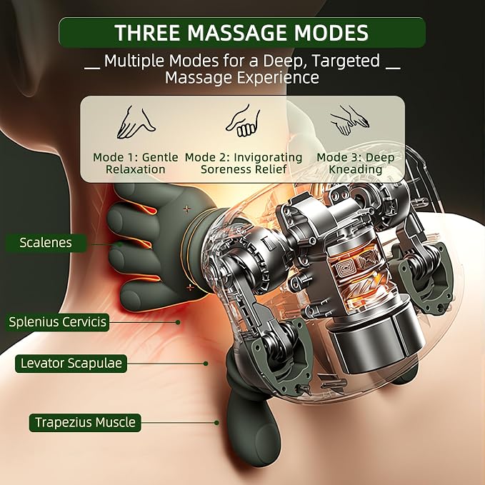 Neck Massager with Heat, 4D Shiatsu Deep Kneading for Muscle Pain Relief - Image 8