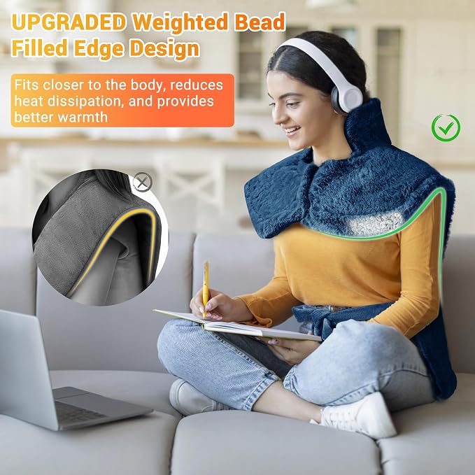 Massaging Heating Pad for Back, Neck and Shoulder Massager - Image 3